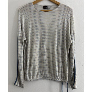 Sportchic Striped Knit Top Long Sleeve Crew Neck Size One Size